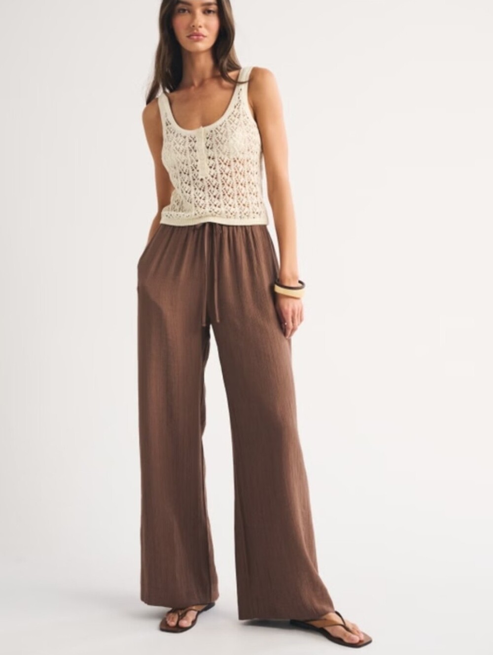 Abercrombie & FitchCrinkle Wide-Leg Drawstring Pants